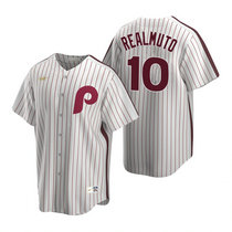 Nike Philadelphia Phillies #10 J.T. Realmuto White Cooperstown Collection Game Authentic Stitched MLB Jersey