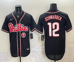 Nike Philadelphia Phillies #12 Kyle Schwarber 2026 Fashion Black Out Stitched Baseball Jersey