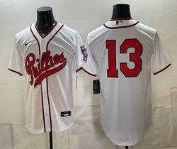 Nike Philadelphia Phillies #13 White no name 2026 Field Of Dreams Stadium Jersey