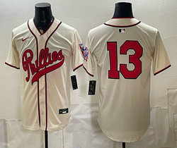 Nike Philadelphia Phillies #136 Cream no name 2026 Field Of Dreams Stadium Jersey