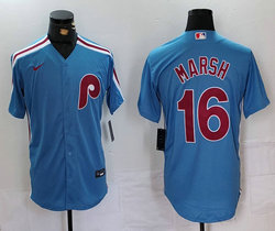 Nike Philadelphia Phillies #16 Brandon Marsh Blue Throwback Authentic Stitched MLB Jersey