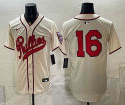 Nike Philadelphia Phillies #16 Cream no name 2026 Field Of Dreams Stadium Jersey