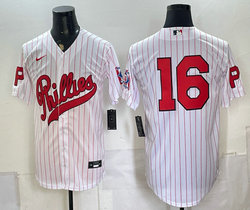 Nike Philadelphia Phillies #16 White Stripes 2026 Field Of Dreams Stadium no name Baseball Jersey