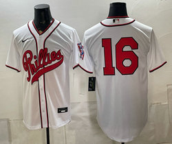 Nike Philadelphia Phillies #16 White no name 2026 Field Of Dreams Stadium Jerseys