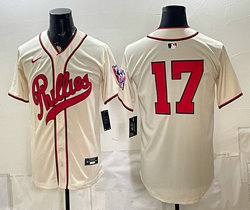 Nike Philadelphia Phillies #17 Cream no name 2026 Field Of Dreams Stadium Jersey