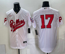 Nike Philadelphia Phillies #17 White Stripes 2026 Field Of Dreams Stadium no name Baseball Jersey