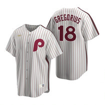 Nike Philadelphia Phillies #18 Didi Gregorius White Cooperstown Collection Game Authentic Stitched MLB Jersey