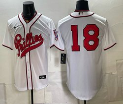 Nike Philadelphia Phillies #18 White no name 2026 Field Of Dreams Stadium Jersey