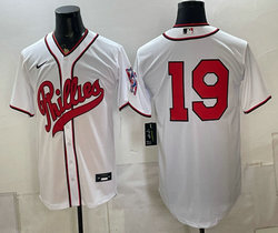 Nike Philadelphia Phillies #19 White no name 2026 Field Of Dreams Stadium Jerseys