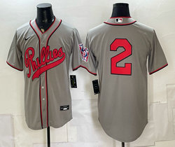 Nike Philadelphia Phillies #2 Justin Crawford Gray no name 2026 Field Of Dreams Stadium Jersey