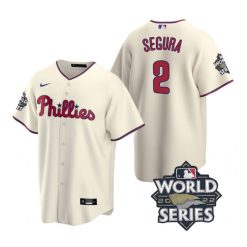 Nike Philadelphia Phillies #2 Jean Segura 2022 World Series Cray Game Authentic Stitched MLB Jersey