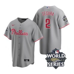 Nike Philadelphia Phillies #2 Jean Segura 2022 World Series Gray Game Authentic Stitched MLB Jersey