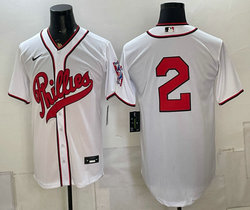 Nike Philadelphia Phillies #2 White no name 2026 Field Of Dreams Stadium Jersey