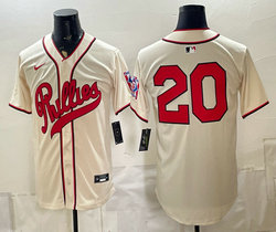 Nike Philadelphia Phillies #20 Cream no name 2026 Field Of Dreams Stadium Jersey
