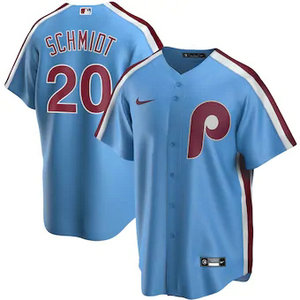 Nike Philadelphia Phillies #20 Mike Schmidt Light Blue Cooperstown Collection Game Authentic Stitched MLB Jersey.webp