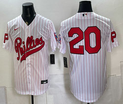 Nike Philadelphia Phillies #20 White Stripes 2026 Field Of Dreams Stadium no name Baseball Jersey