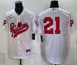 Nike Philadelphia Phillies #21 White Stripes 2026 Field Of Dreams Stadium no name Baseball Jersey