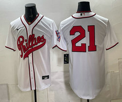 Nike Philadelphia Phillies #21 White no name 2026 Field Of Dreams Stadium Jersey