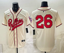 Nike Philadelphia Phillies #26 Cream no name 2026 Field Of Dreams Stadium Jersey
