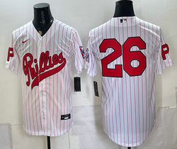 Nike Philadelphia Phillies #26 White Stripes 2026 Field Of Dreams Stadium no name Baseball Jersey