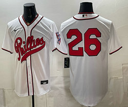 Nike Philadelphia Phillies #26 White no name 2026 Field Of Dreams Stadium Jersey