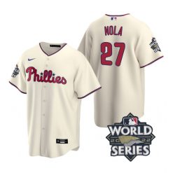 Nike Philadelphia Phillies #27 Aaron Nola 2022 World Series Cray Game Authentic Stitched MLB Jersey
