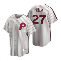 Nike Philadelphia Phillies #27 Aaron Nola White Cooperstown Collection Game Authentic Stitched MLB Jersey