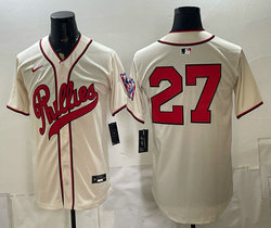 Nike Philadelphia Phillies #27 Cream no name 2026 Field Of Dreams Stadium Jersey