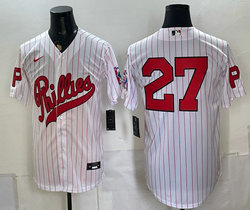 Nike Philadelphia Phillies #27 White Stripes 2026 Field Of Dreams Stadium no name Baseball Jersey
