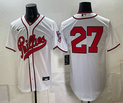 Nike Philadelphia Phillies #27 White no name 2026 Field Of Dreams Stadium Jersey