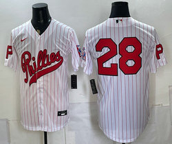Nike Philadelphia Phillies #28 White Stripes 2026 Field Of Dreams Stadium no name Baseball Jersey