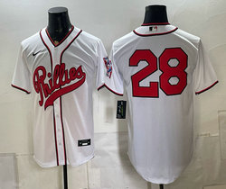 Nike Philadelphia Phillies #28 White no name 2026 Field Of Dreams Stadium Jersey