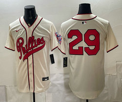 Nike Philadelphia Phillies #29 Cream no name 2026 Field Of Dreams Stadium Jersey
