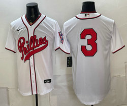 Nike Philadelphia Phillies #3 White no name 2026 Field Of Dreams Stadium Jersey