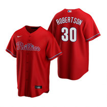 Nike Philadelphia Phillies #30 David Robertson Red Game Authentic Stitched MLB Jersey