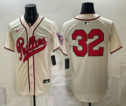 Nike Philadelphia Phillies #32 Cream no name 2026 Field Of Dreams Stadium Jersey