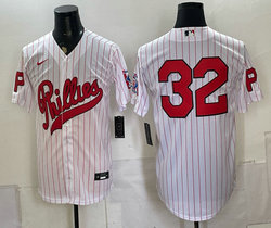 Nike Philadelphia Phillies #32 White Stripes 2026 Field Of Dreams Stadium no name Baseball Jersey