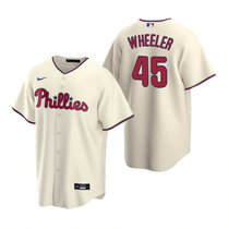 Nike Philadelphia Phillies #45 Zack Wheeler Cream Game Authentic Stitched MLB Jersey