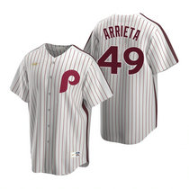 Nike Philadelphia Phillies #49 Jake Arrieta White Cooperstown Collection Game Authentic Stitched MLB Jersey