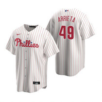 Nike Philadelphia Phillies #49 Jake Arrieta White Game Authentic Stitched MLB Jersey