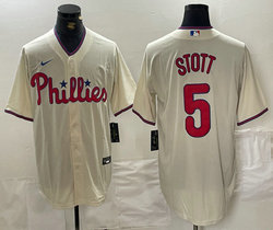 Nike Philadelphia Phillies #5 Bryson Stott Cream Authentic Stitched NBA Jersey