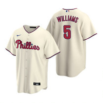 Nike Philadelphia Phillies #5 Nick Williams Cream Game Authentic Stitched MLB Jersey
