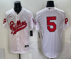 Nike Philadelphia Phillies #5 White Stripes 2026 Field Of Dreams Stadium no name Baseball Jersey