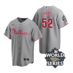 Nike Philadelphia Phillies #52 Brad Hand 2022 World Series Gray Game Authentic Stitched MLB Jersey