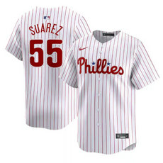 Nike Philadelphia Phillies #55 Ranger Suárez White Authentic Stitched MLB Jersey