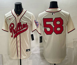 Nike Philadelphia Phillies #58 Cream no name 2026 Field Of Dreams Stadium Jersey