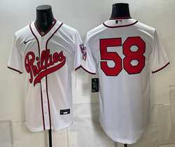 Nike Philadelphia Phillies #58 White no name 2026 Field Of Dreams Stadium Jersey