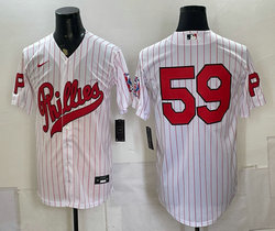 Nike Philadelphia Phillies #59 White Stripes 2026 Field Of Dreams Stadium no name Baseball Jersey