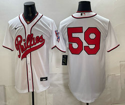 Nike Philadelphia Phillies #59 White no name 2026 Field Of Dreams Stadium Jersey