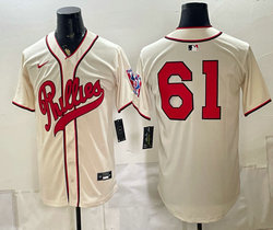 Nike Philadelphia Phillies #61 Cristopher Sánchez Cream no name 2026 Field Of Dreams Stadium Jersey